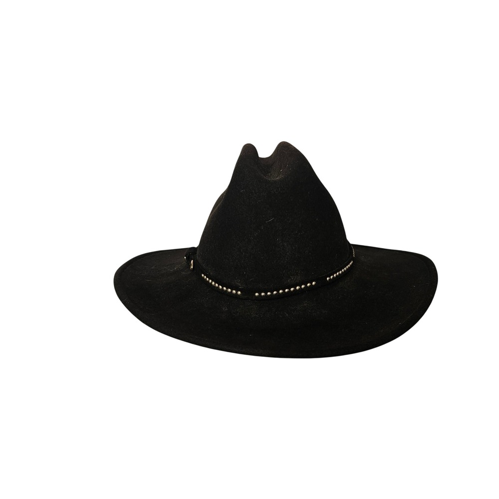 Bailey Del Rio Western Cowboy Hat Black Studded Felt Cattleman Crease *
